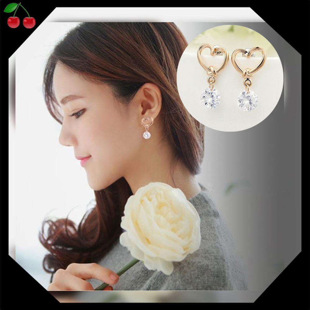 🍒LAST heart💎hypoallergenic gold earrings - Picture 3 of 3